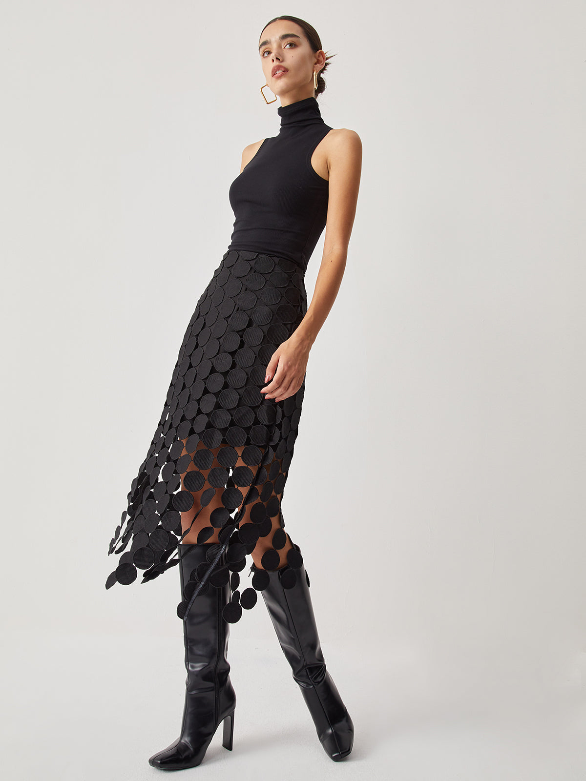 Siena |Double-Layer Laser-Cut Multi-Circle Skirt