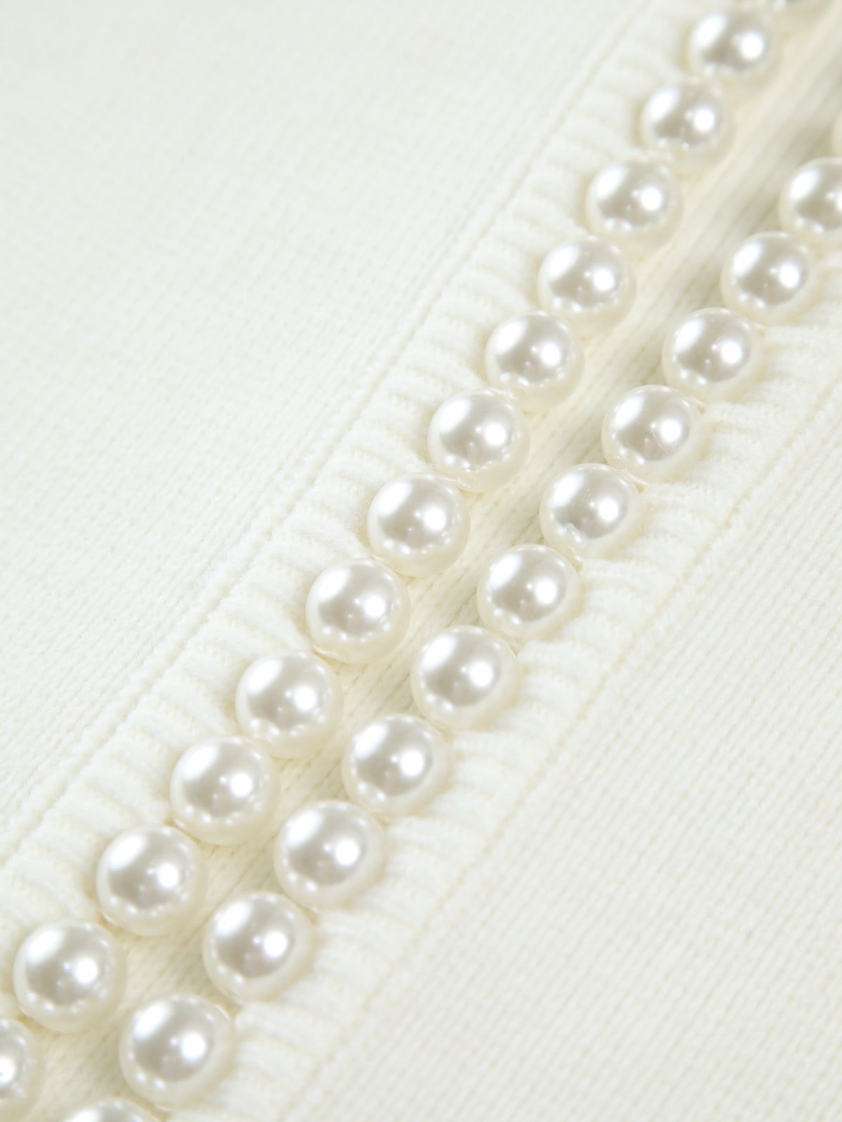 Velra | Raw Hem Pearl Embellished Cardigan