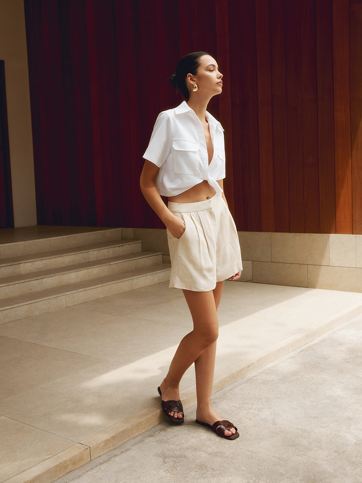Nora | Breezy Cotton-Linen Crop Blouse