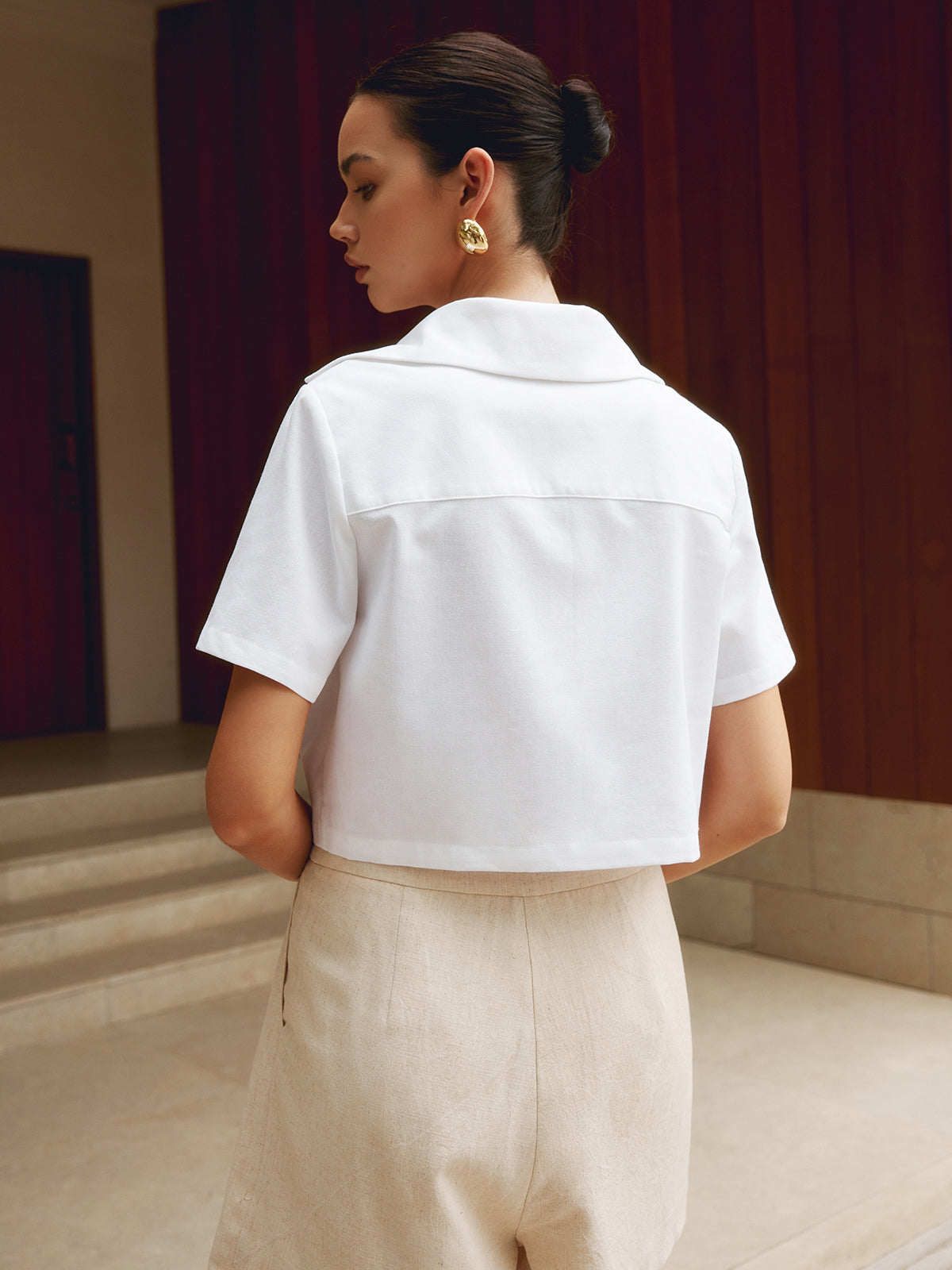 Nora | Breezy Cotton-Linen Crop Blouse