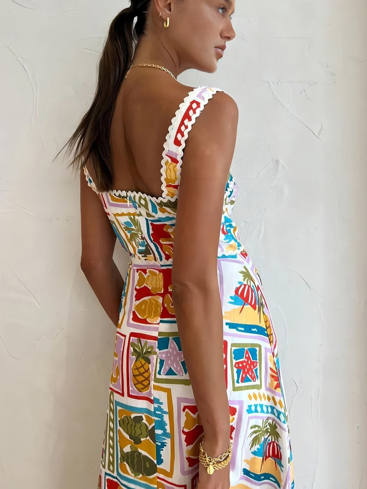 Lacea | Graffiti Print Sleeveless Long Dress