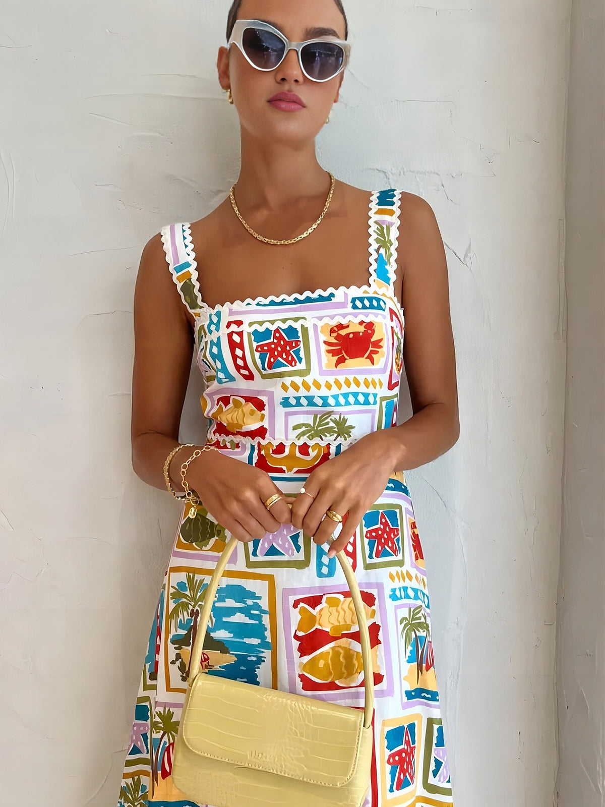 Lacea | Graffiti Print Sleeveless Long Dress