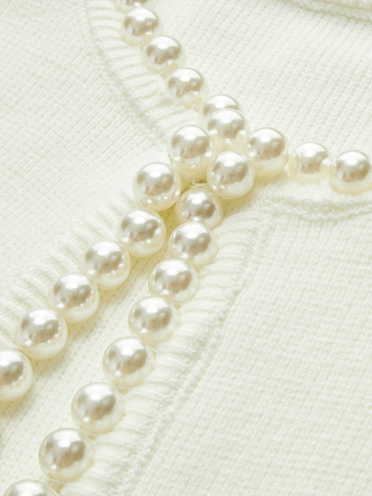 Velra | Raw Hem Pearl Embellished Cardigan