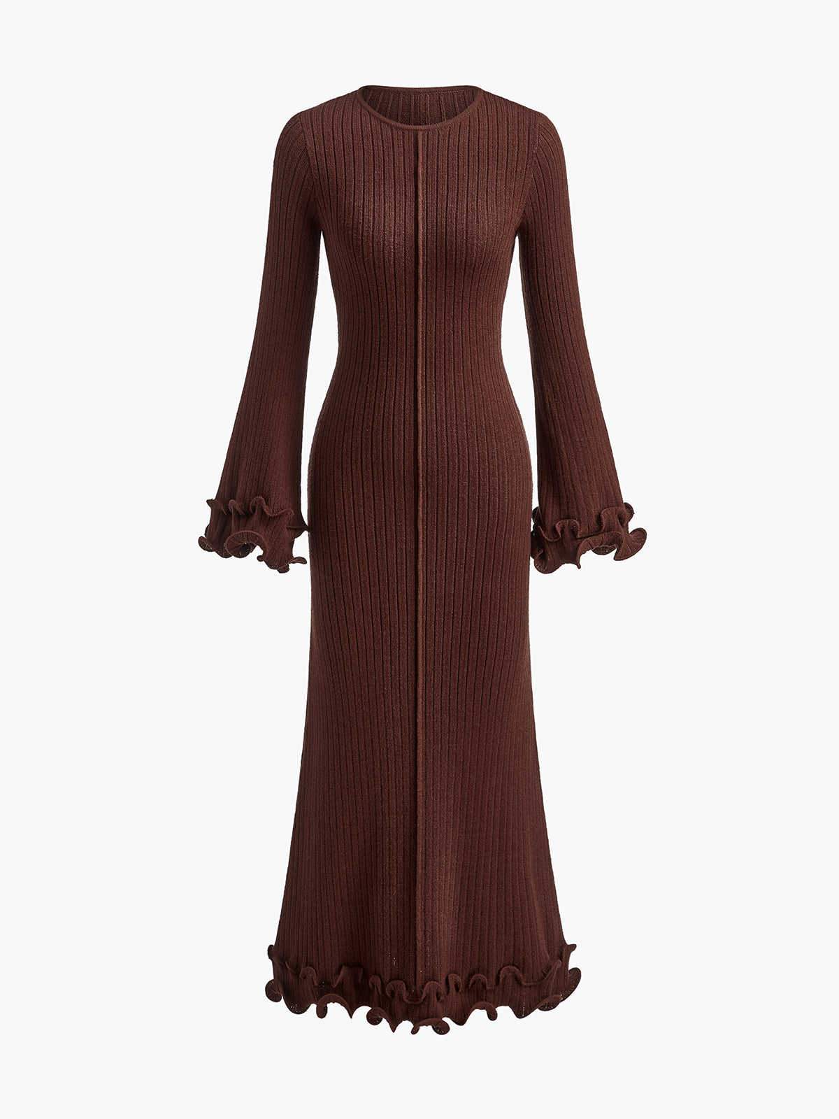 Auretta | Ruffle Drawstring Knit Dress