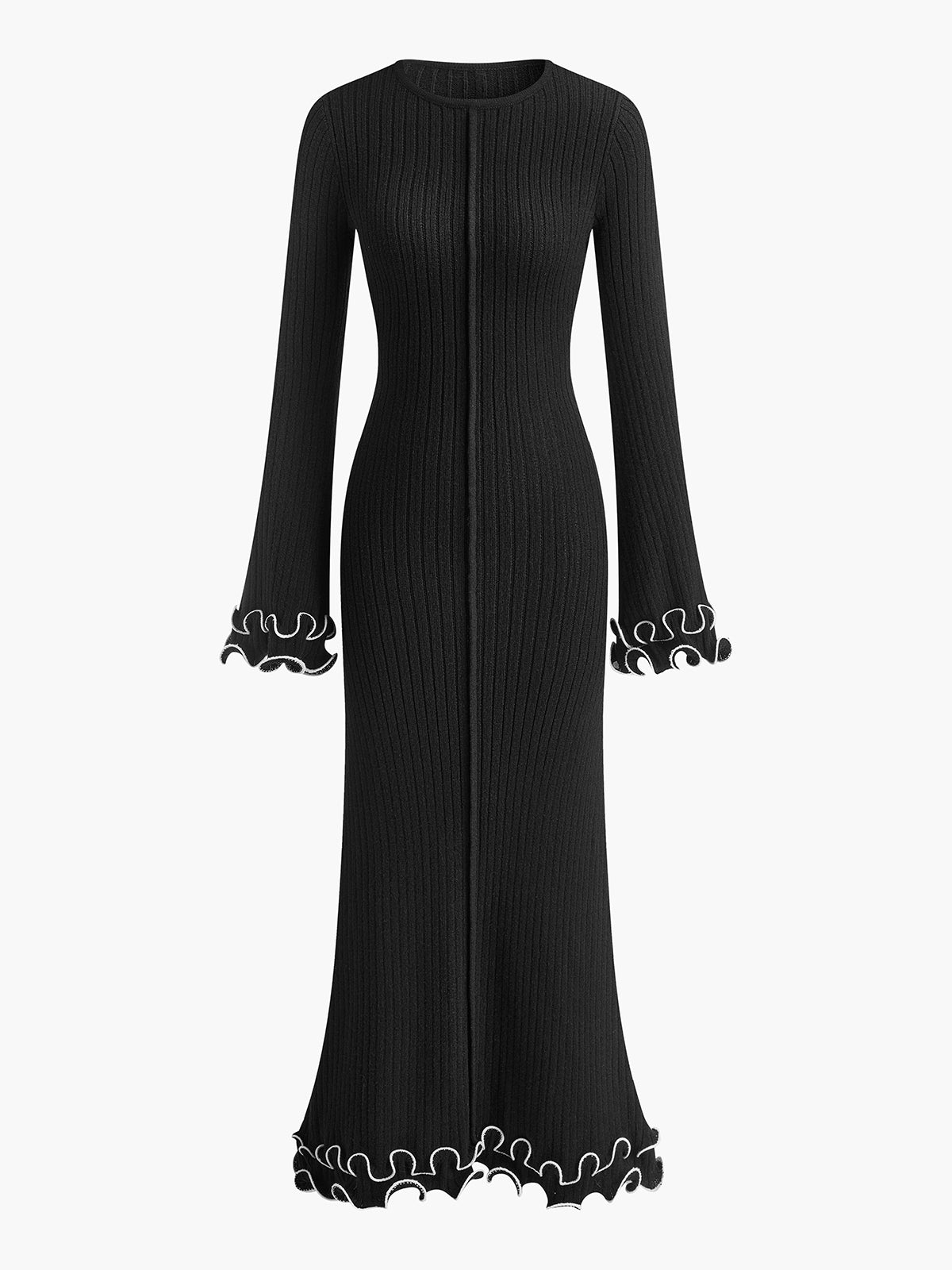 Auretta | Ruffle Drawstring Knit Dress
