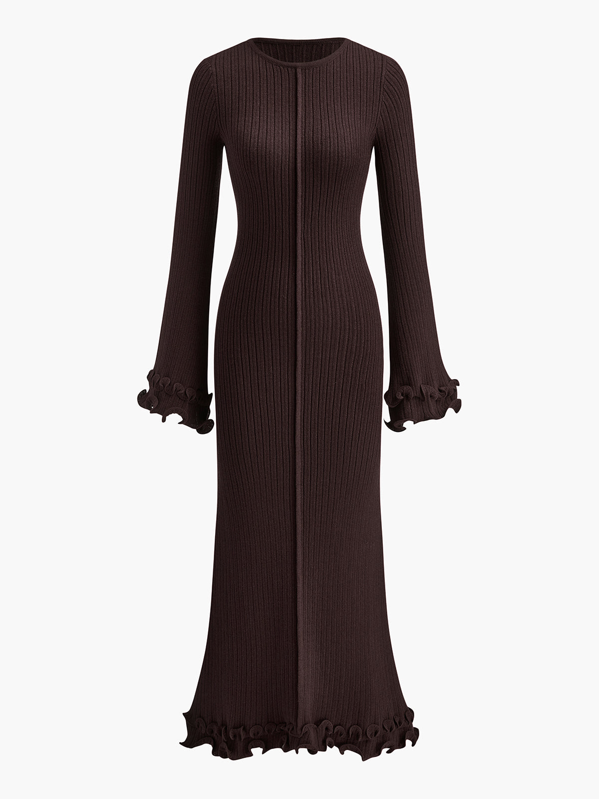 Auretta | Ruffle Drawstring Knit Dress