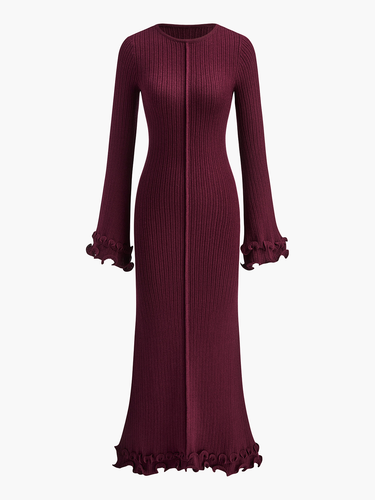 Auretta | Ruffle Drawstring Knit Dress