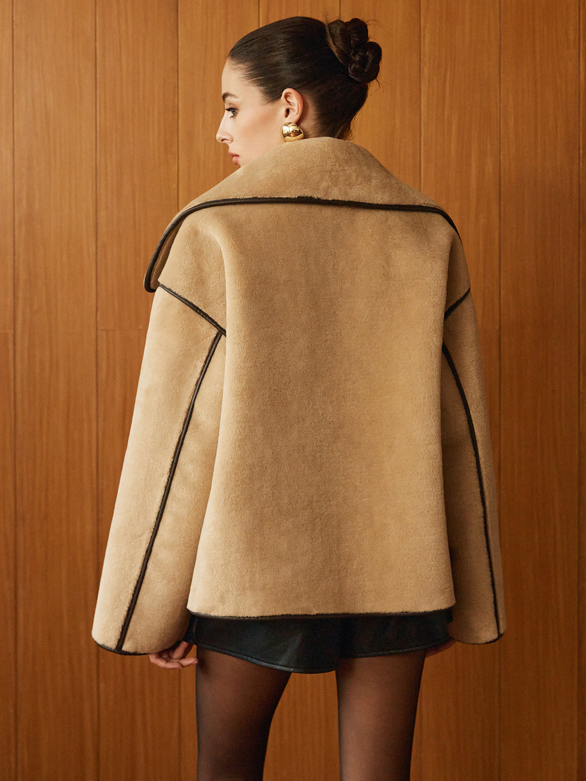 Lola | Sculpted Contrast Minky Shift Coat