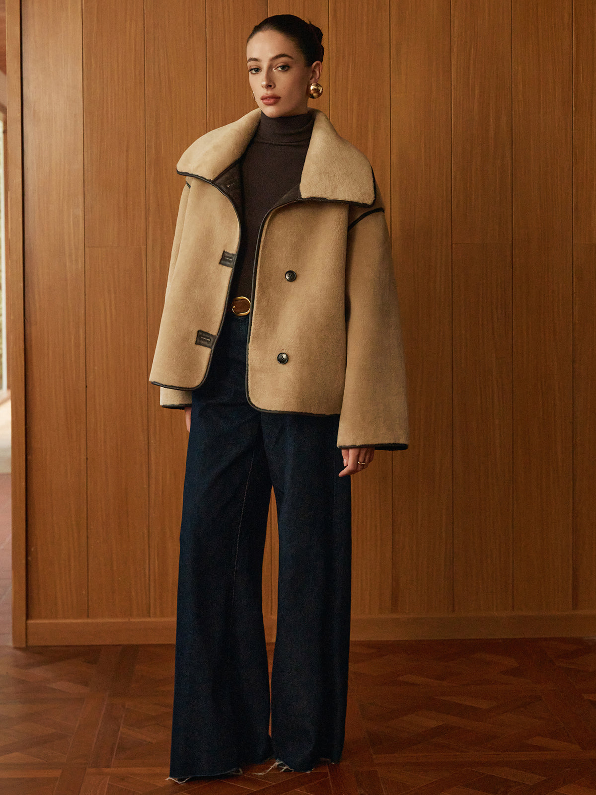 Lola | Sculpted Contrast Minky Shift Coat