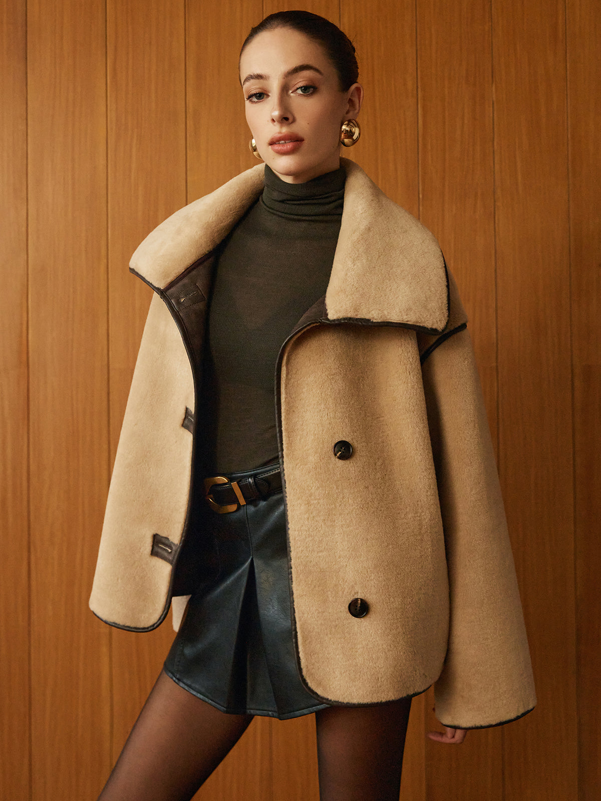 Lola | Sculpted Contrast Minky Shift Coat