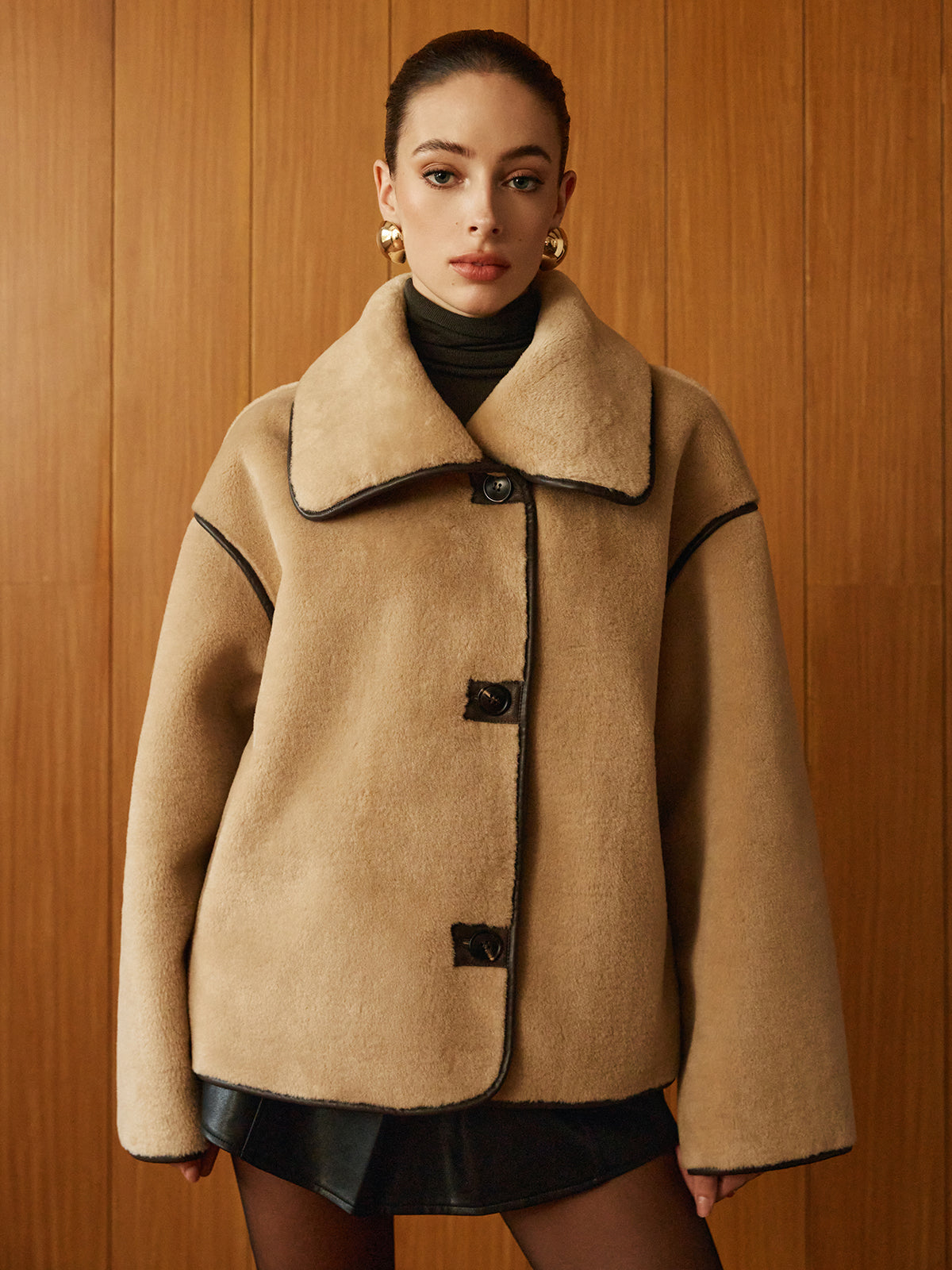 Lola | Sculpted Contrast Minky Shift Coat