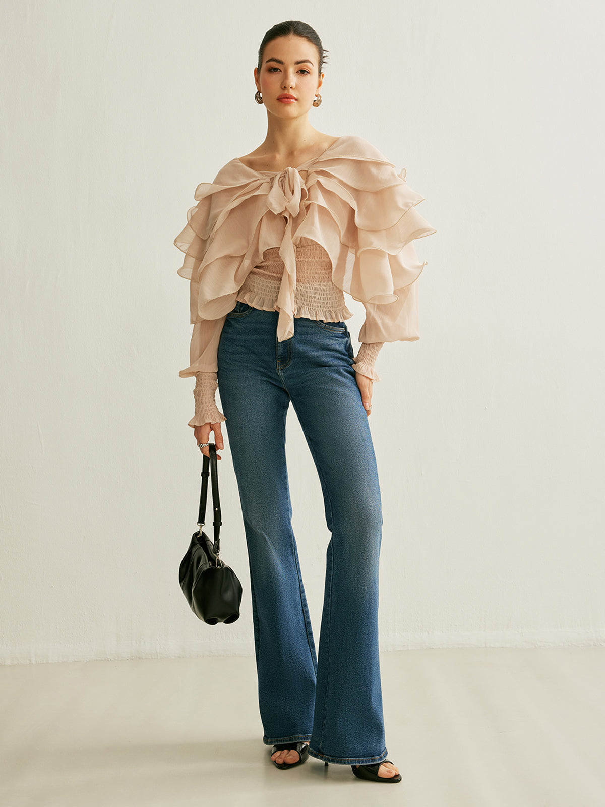 Nyra | Flowy Chiffon Ruffle Top
