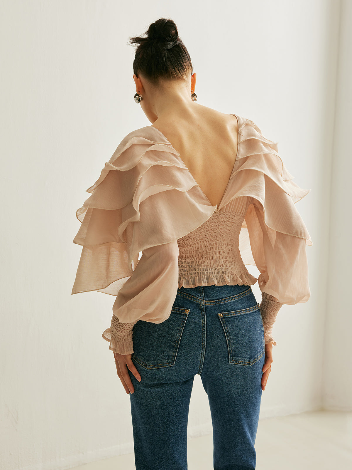 Nyra | Flowy Chiffon Ruffle Top