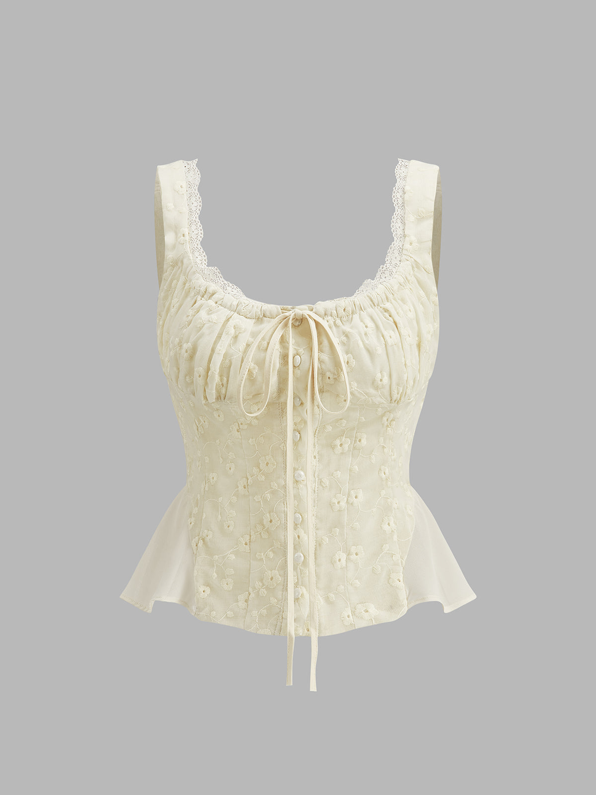 Roselune | Floral Lace Peplum Blouse