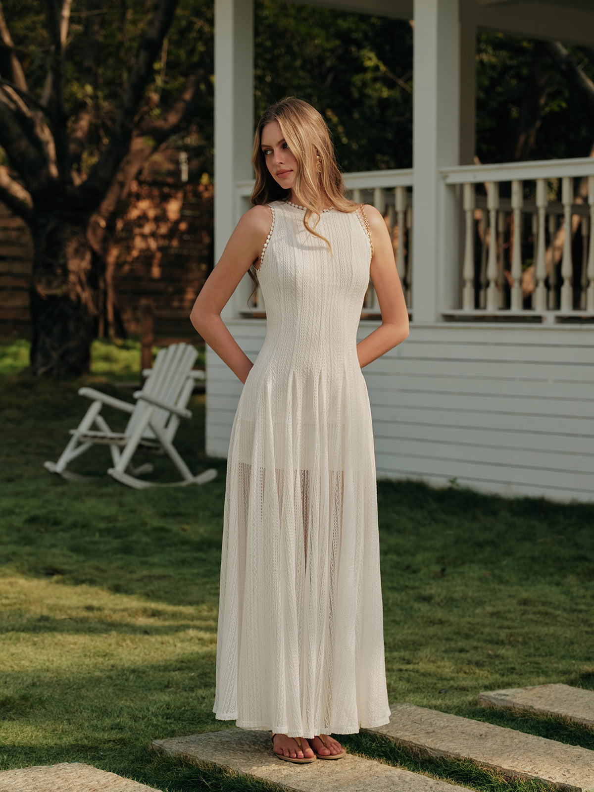 Ivy | Lace Veil Sleeveless Dress