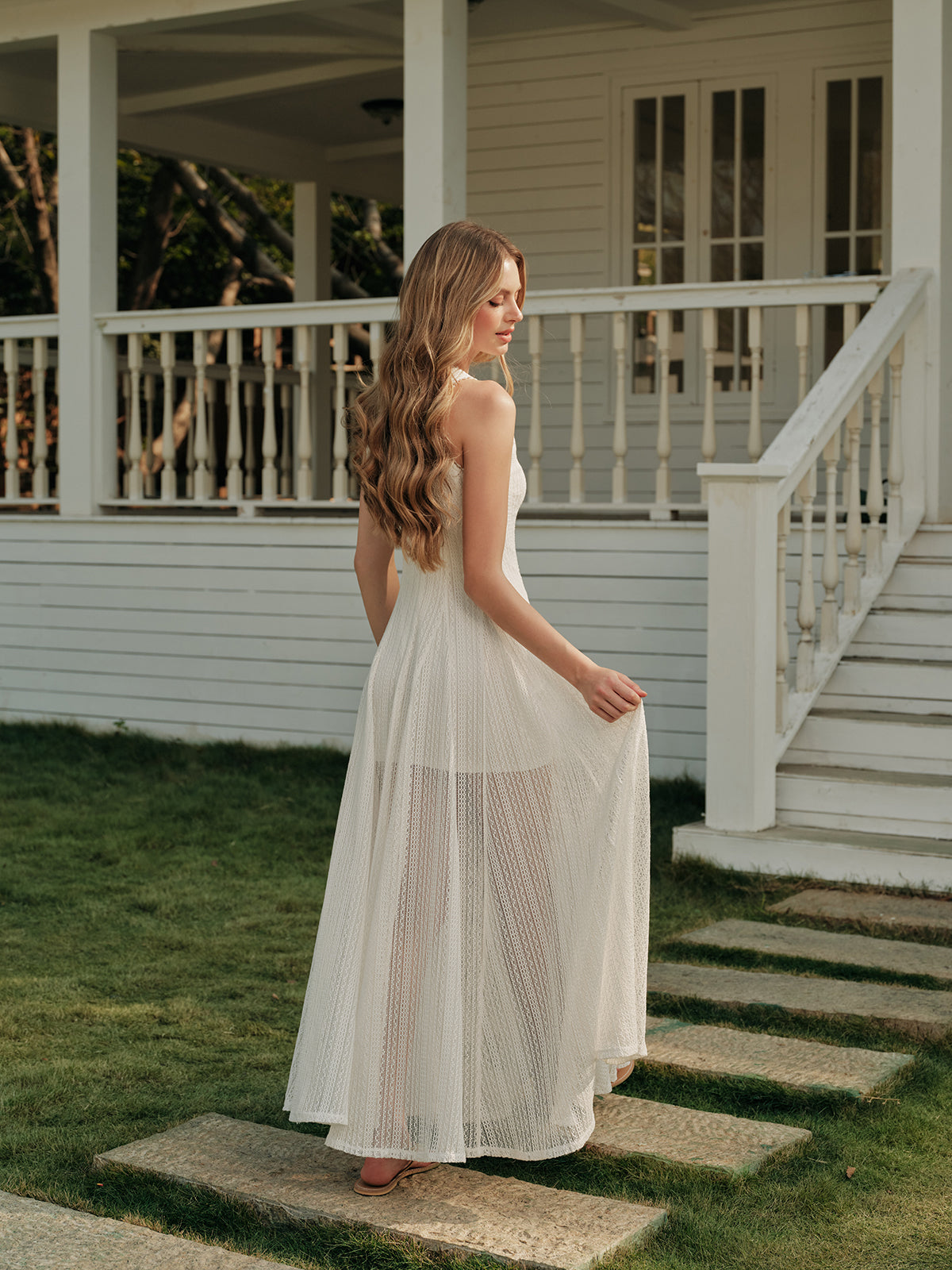Ivy | Lace Veil Sleeveless Dress