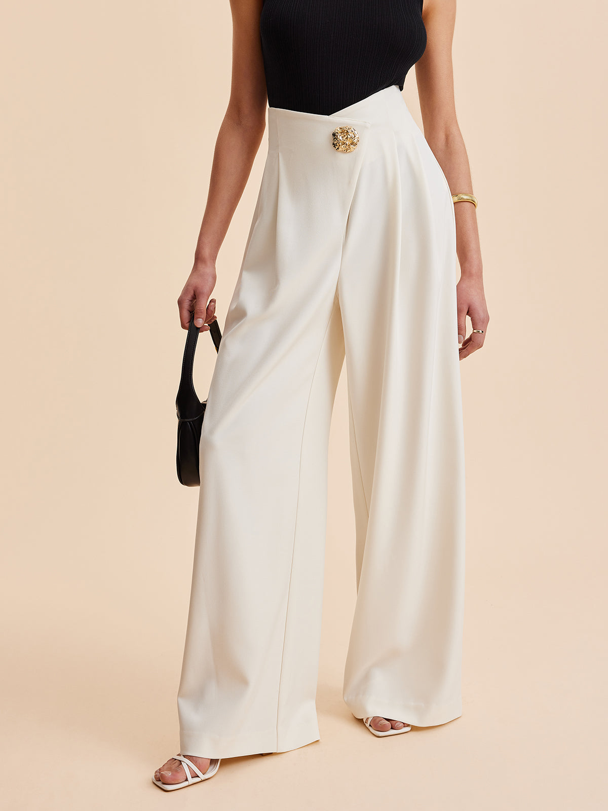 Emma | Sparkle High-Waist Wide-Leg Trousers
