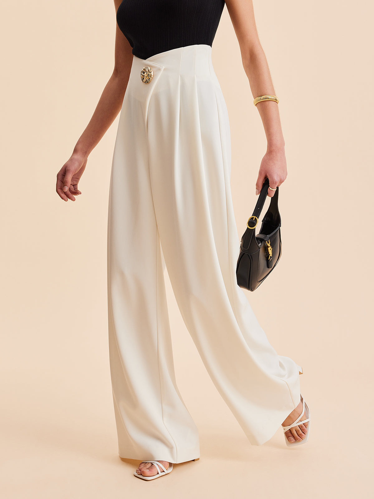 Emma | Sparkle High-Waist Wide-Leg Trousers
