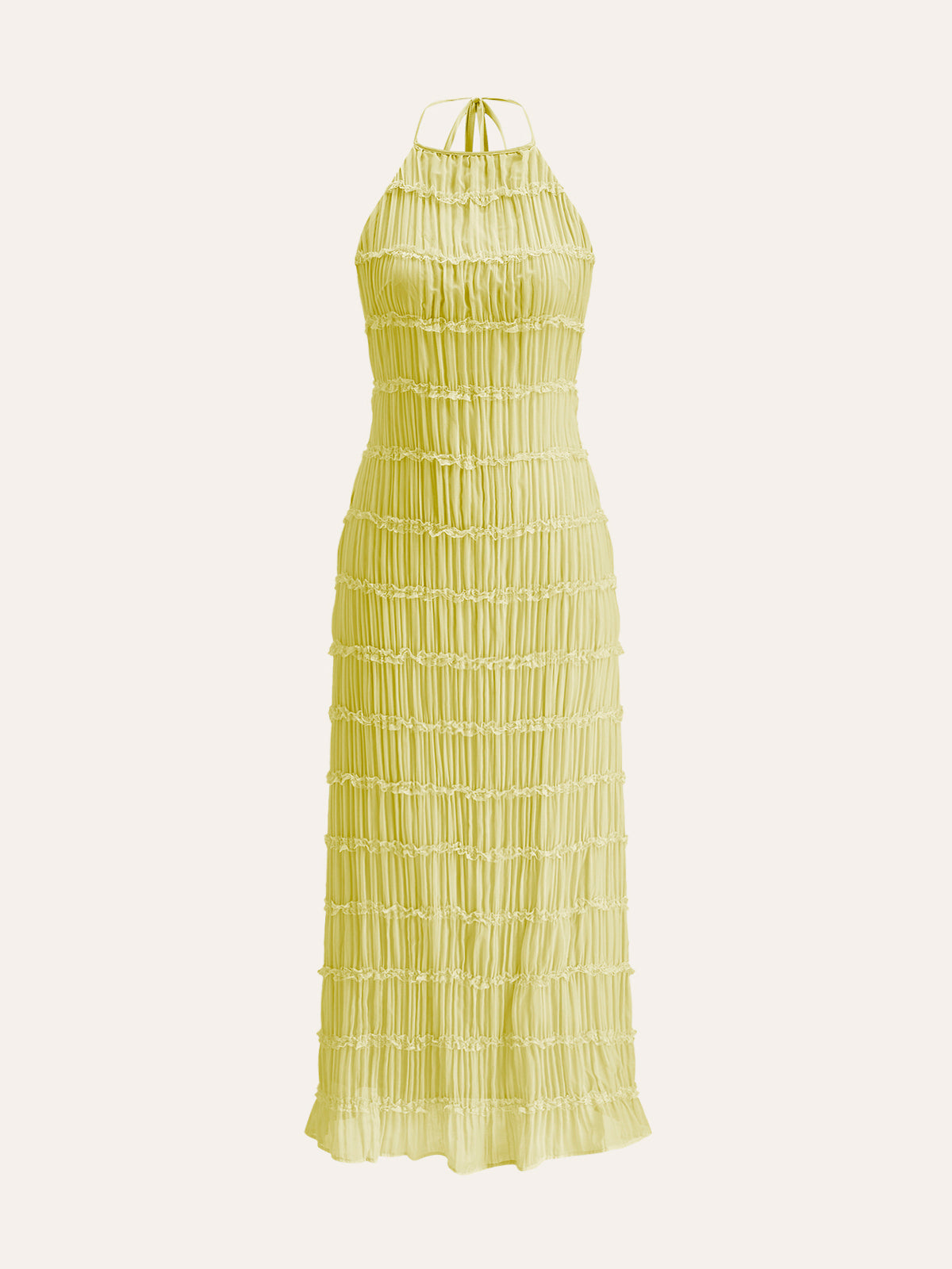 Celeste | Ruffle Charm Halter Dress