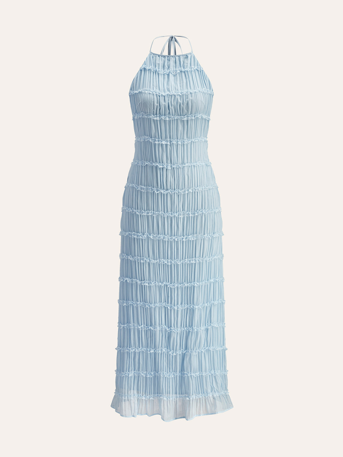Celeste | Ruffle Charm Halter Dress