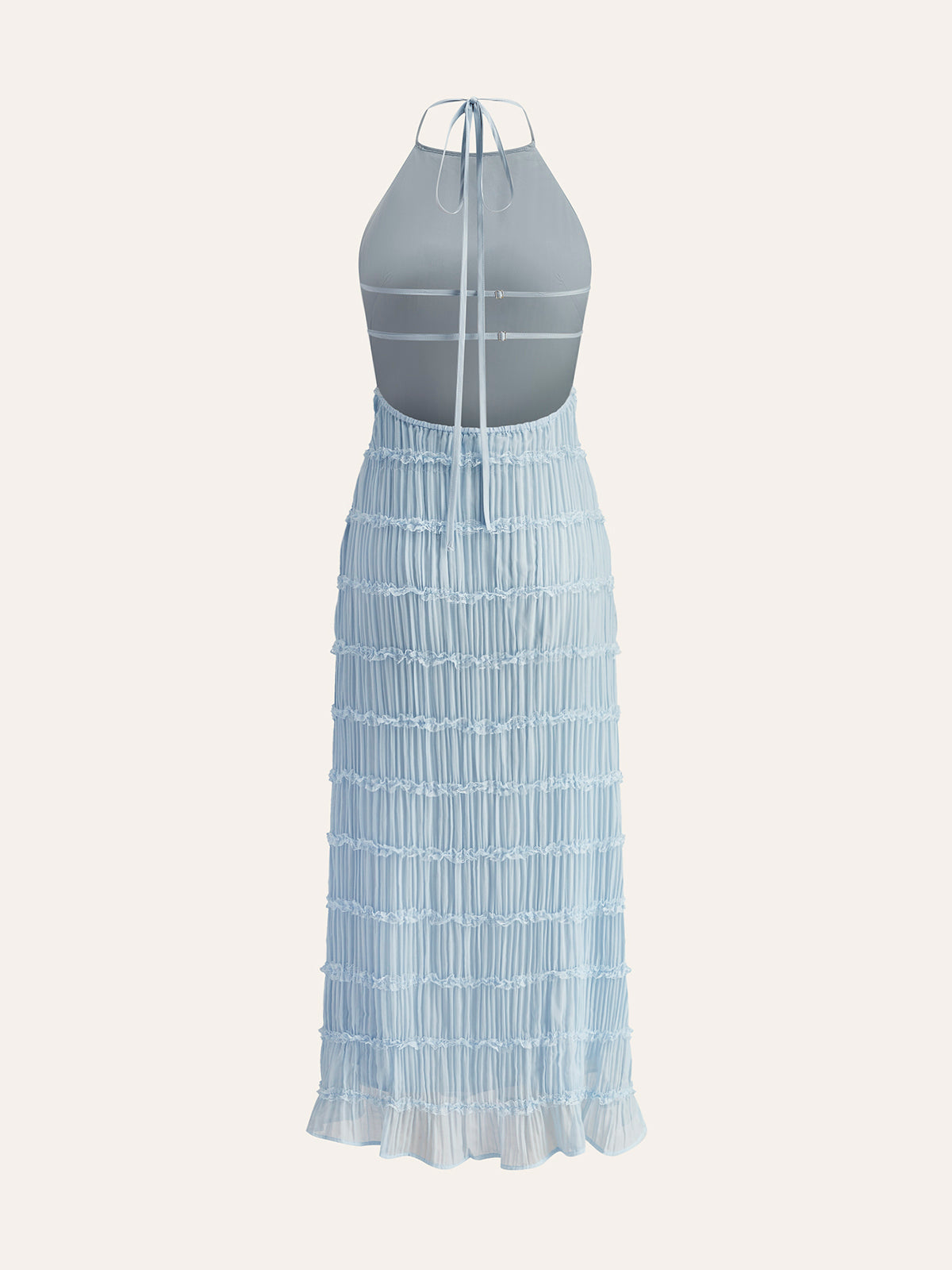 Celeste | Ruffle Charm Halter Dress