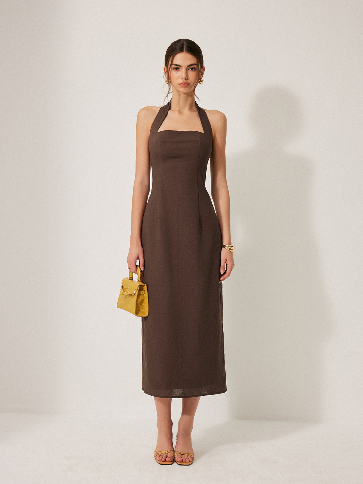 Nola | Pure Cotton-Linen Halter Dress