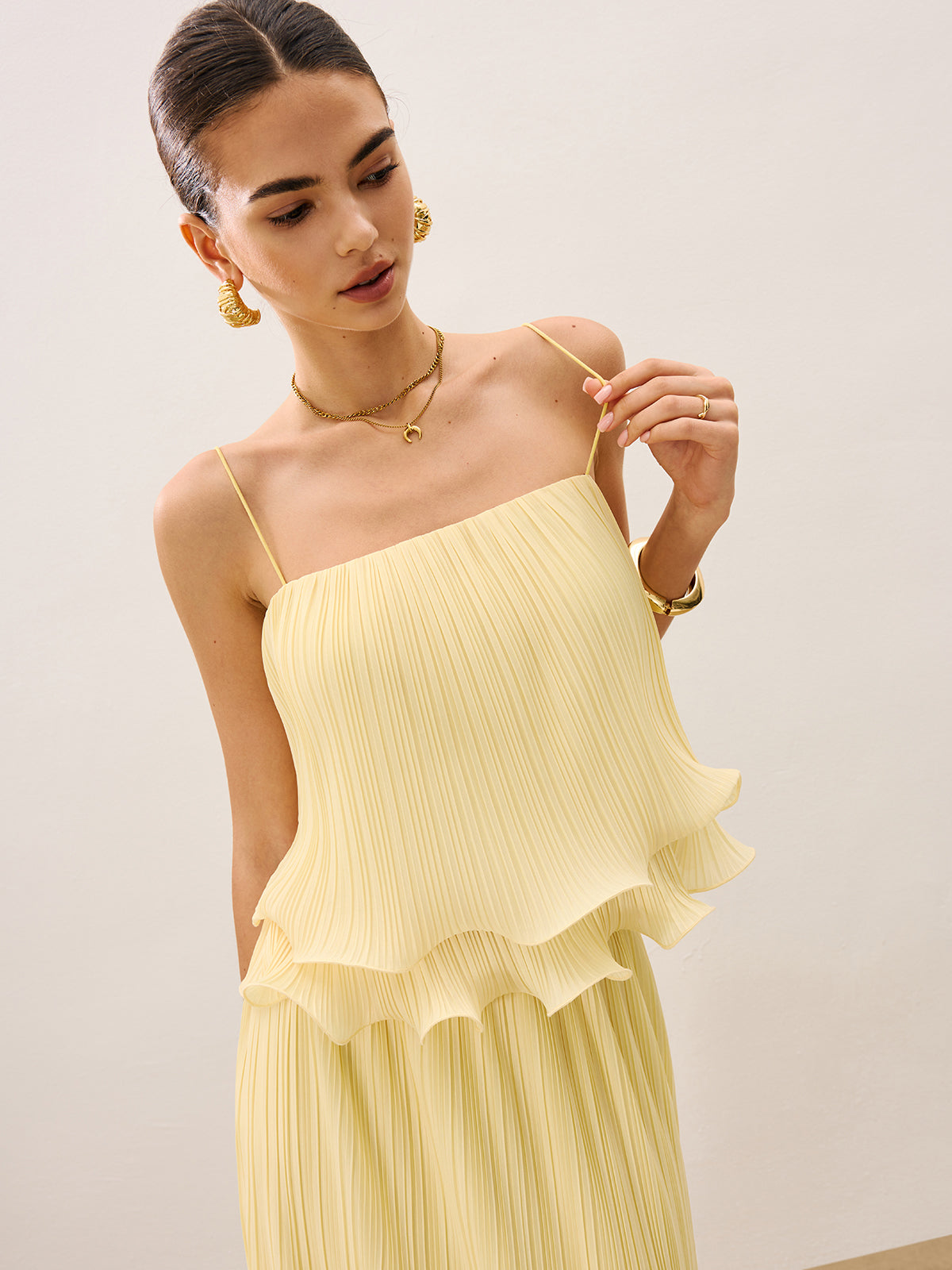 Liora | Pleated Ruffle Two-Piece Set