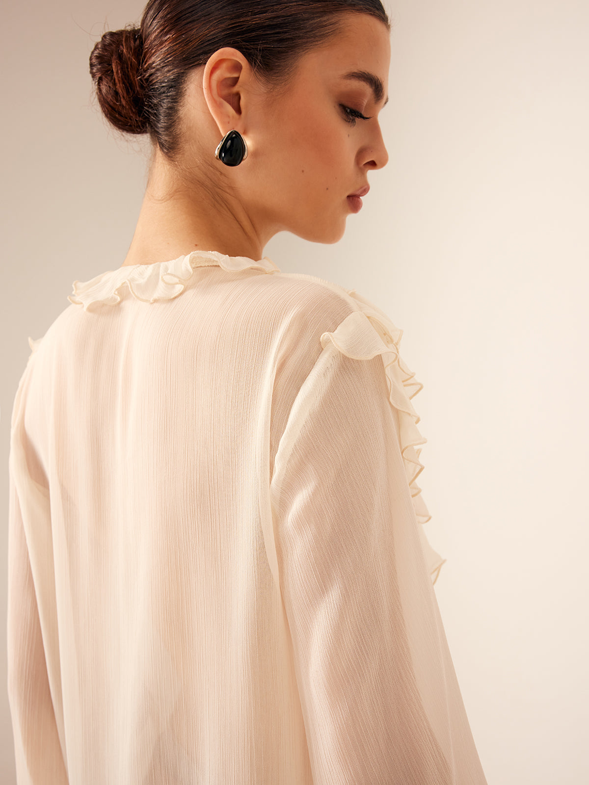 Aura | Lightweight Chiffon Ruffle Blouse