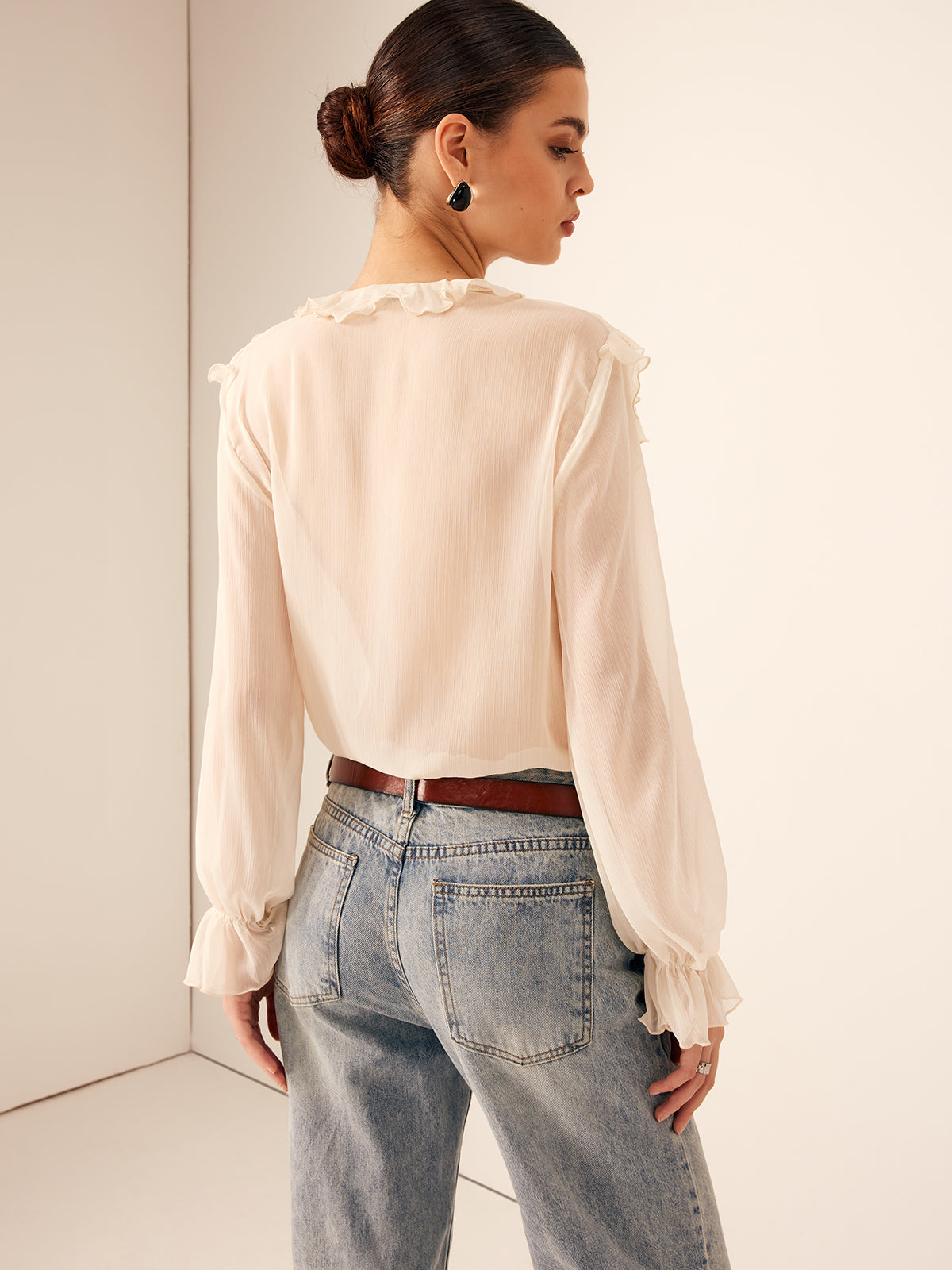 Aura | Lightweight Chiffon Ruffle Blouse