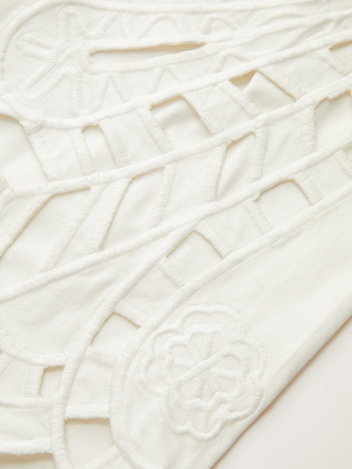 Valencia | Wide-Leg Pants with Embroidered Cut-Out Detail