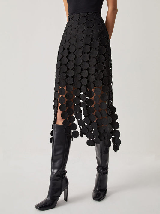 Siena |Double-Layer Laser-Cut Multi-Circle Skirt