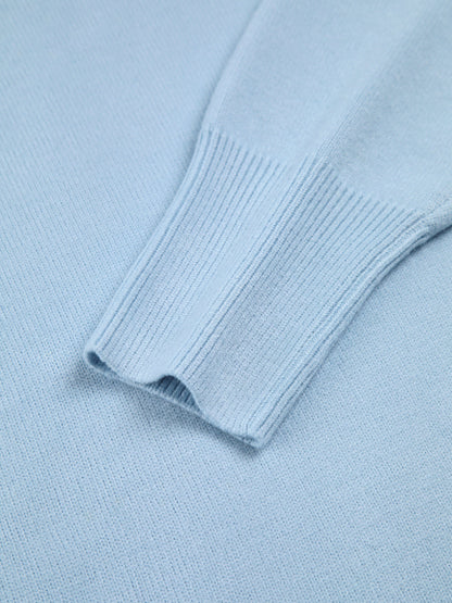 Noa |Sky Blue Oversized Turtleneck Knit