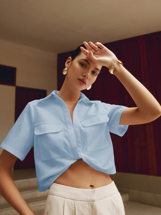 Nora | Breezy Cotton-Linen Crop Blouse