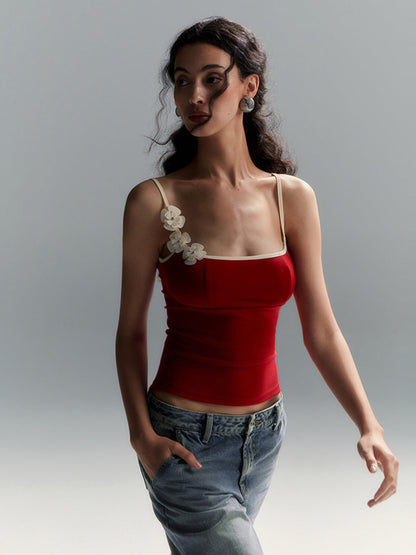 Nerina | Contrast-Edged Floral Cami Top