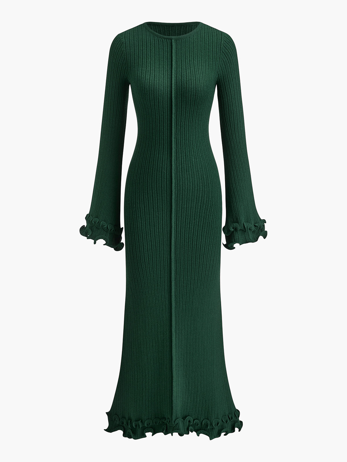 Auretta | Ruffle Drawstring Knit Dress