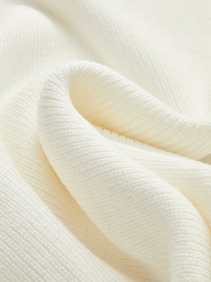 Ira |Crossover Collar Cold-Shoulder Knit