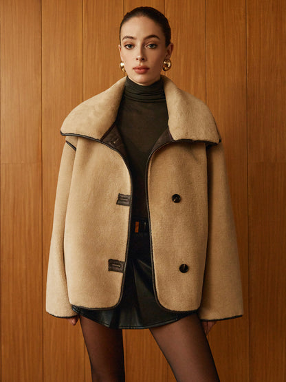 Lola | Sculpted Contrast Minky Shift Coat