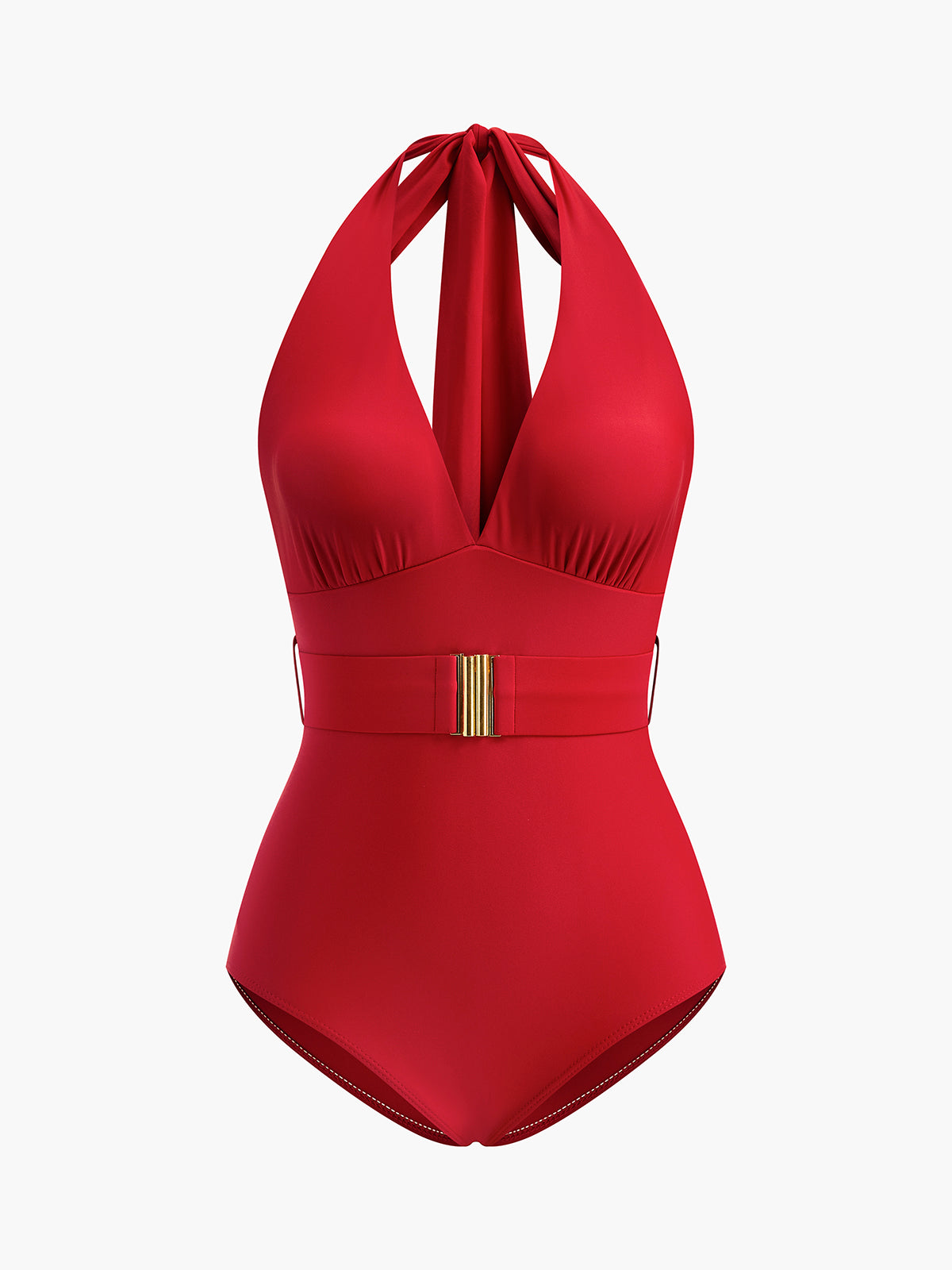 Solenya | Neck Belted One-Piece Swimsuit
