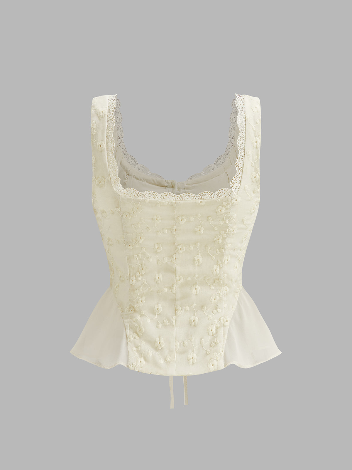Roselune | Floral Lace Peplum Blouse