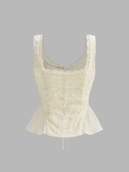 Roselune | Floral Lace Peplum Blouse