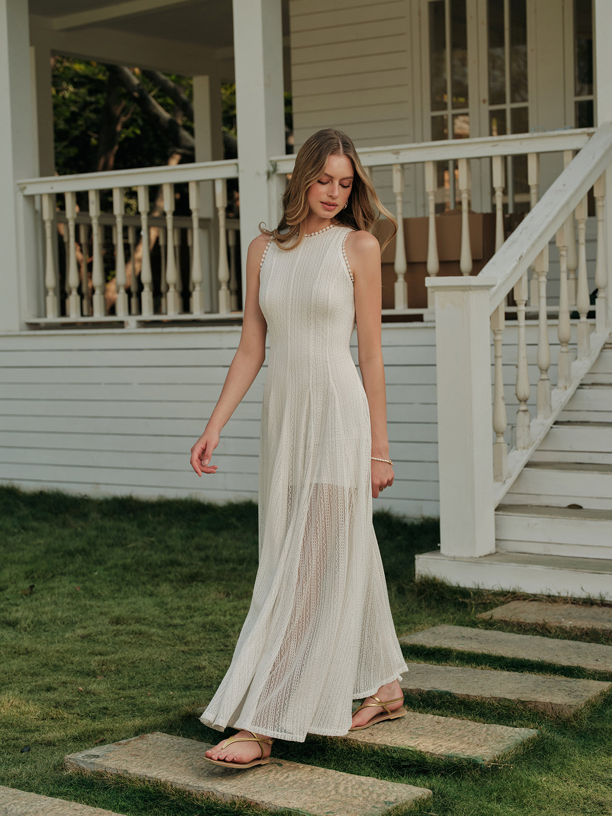 Ivy | Lace Veil Sleeveless Dress
