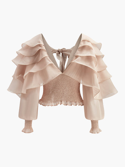 Nyra | Flowy Chiffon Ruffle Top