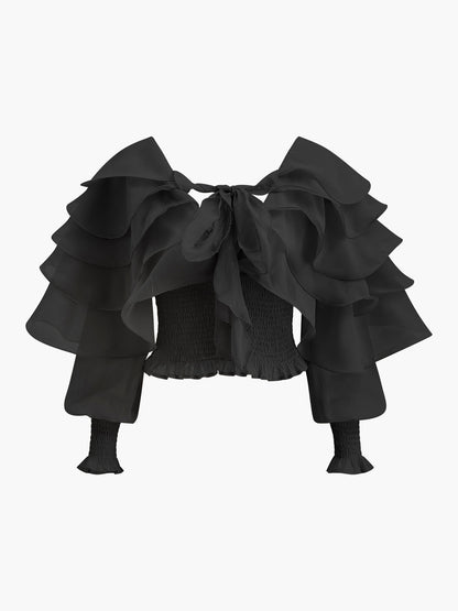 Nyra | Flowy Chiffon Ruffle Top