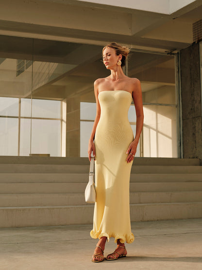 Valette | Ruffled Elegance Cutout Dress