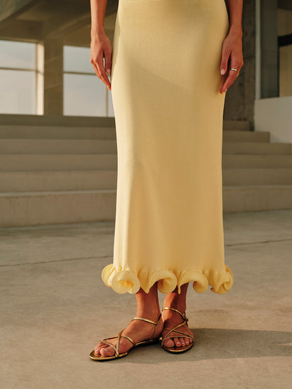 Valette | Ruffled Elegance Cutout Dress