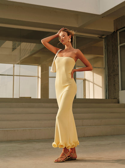Valette | Ruffled Elegance Cutout Dress
