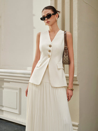 Ela | Mid-Rise Pleated Skirt