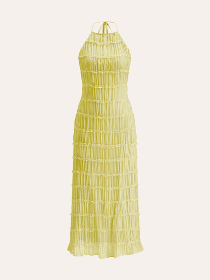 Celeste | Ruffle Charm Halter Dress