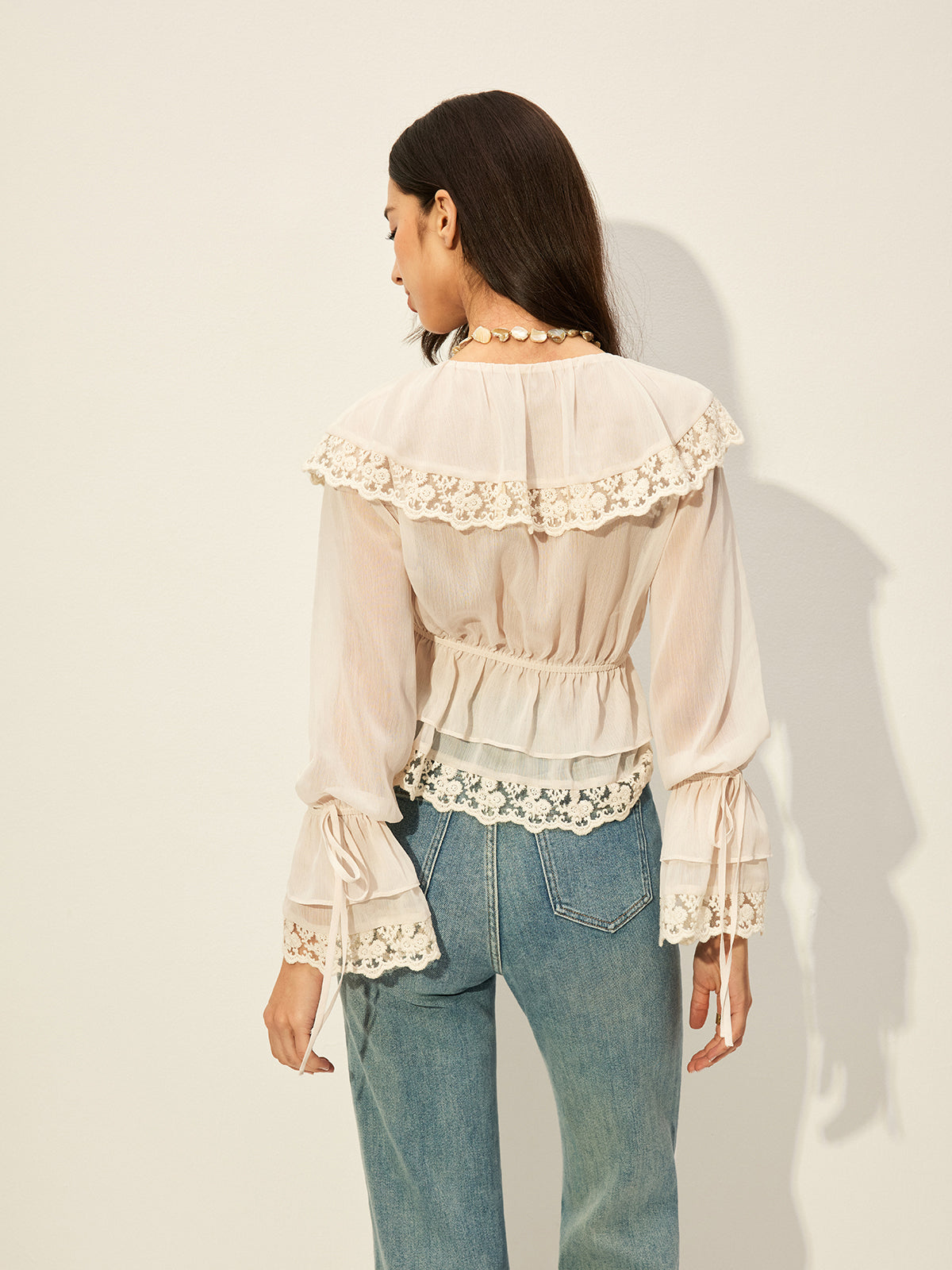 Celestia | Whisper Sheer Lace Blouse