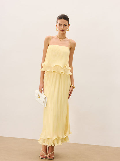 Liora | Pleated Ruffle Two-Piece Set
